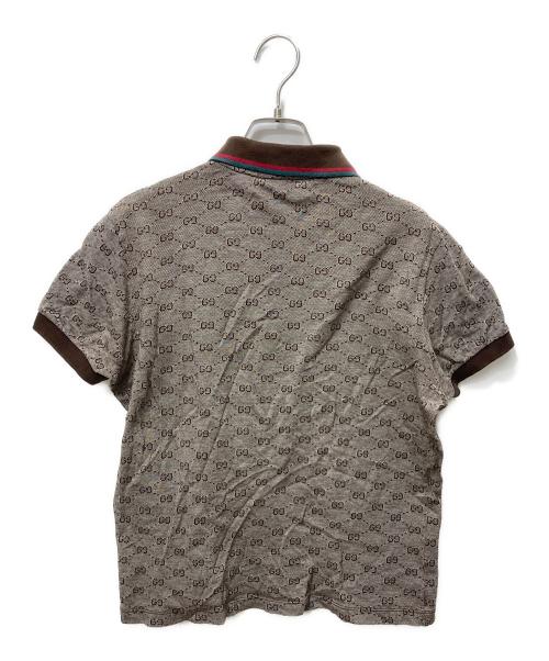 GUCCI（グッチ）GUCCI (グッチ) GG柄半袖ポロシャツ ブラウン サイズ:Sの古着・服飾アイテム