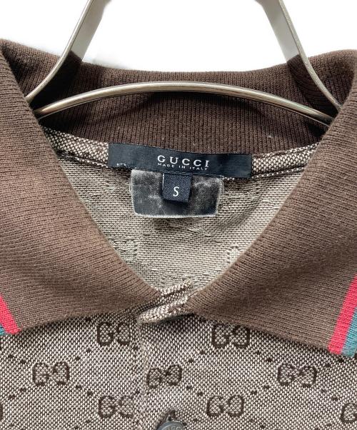 GUCCI（グッチ）GUCCI (グッチ) GG柄半袖ポロシャツ ブラウン サイズ:Sの古着・服飾アイテム