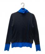 LOVELESSラブレス）の古着「バイカラーレイヤードタートルニット」｜グレー×ブルー