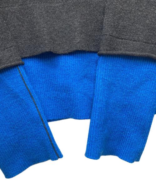 LOVELESS（ラブレス）LOVELESS (ラブレス) バイカラーレイヤードタートルニット グレー×ブルー サイズ:34の古着・服飾アイテム