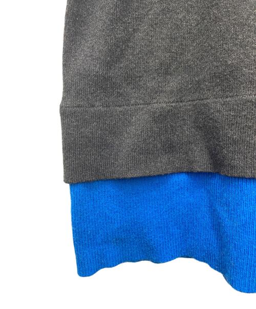 LOVELESS（ラブレス）LOVELESS (ラブレス) バイカラーレイヤードタートルニット グレー×ブルー サイズ:34の古着・服飾アイテム