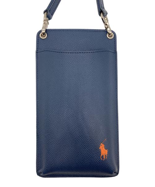 POLO RALPH LAUREN（ポロ・ラルフローレン）POLO RALPH LAUREN (ポロ・ラルフローレン) スマホショルダー ネイビー×オレンジの古着・服飾アイテム