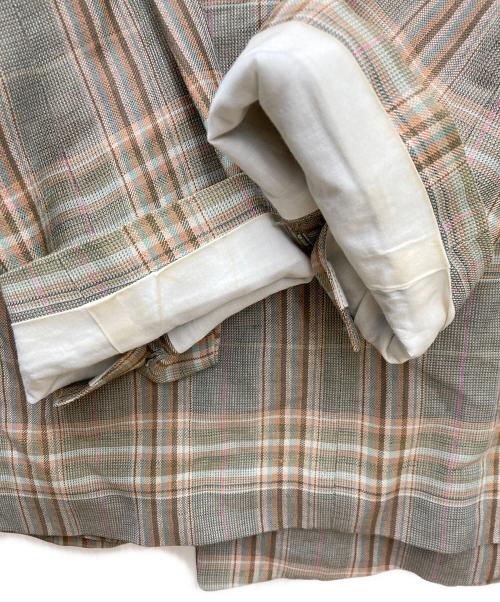 MACPHEE（マカフィー）MACPHEE (マカフィー) レーヨンリネンチェック ダブルブレストジャケット 12-07-21-07031 グリーン サイズ:36の古着・服飾アイテム