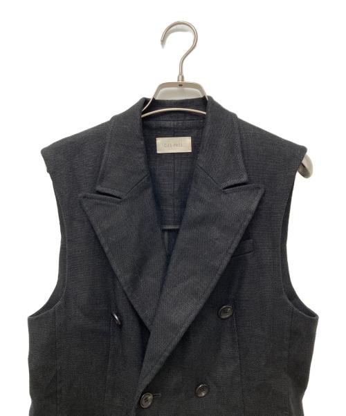 DES PRES（デ プレ）DES PRES (デ プレ) ウェットリネン ダブルブレストジレ ブラック サイズ:Freeの古着・服飾アイテム
