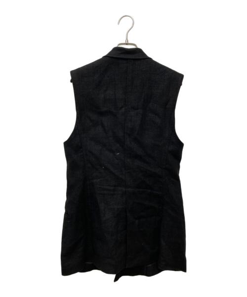 DES PRES（デ プレ）DES PRES (デ プレ) ウェットリネン ダブルブレストジレ ブラック サイズ:Freeの古着・服飾アイテム