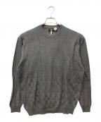 FENDIフェンディ）の古着「ブロックチェックニット」｜グレー