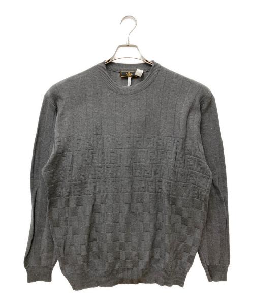 FENDI（フェンディ）FENDI (フェンディ) ブロックチェックニット グレー サイズ:50 未使用品の古着・服飾アイテム