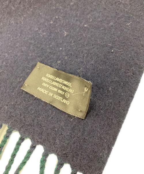 CELINE（セリーヌ）CELINE (セリーヌ) マフラー グリーン×ネイビーの古着・服飾アイテム