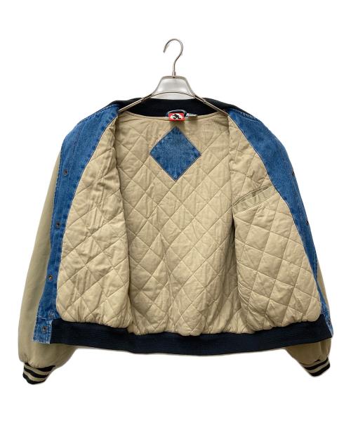 MICKEY.inc（ミッキー）MICKEY.inc (ミッキー) デニム切替スタジャン ブルー サイズ:Lの古着・服飾アイテム