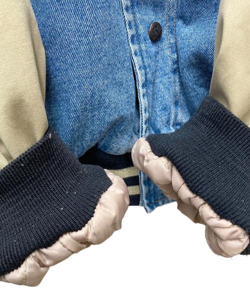 MICKEY.inc（ミッキー）MICKEY.inc (ミッキー) デニム切替スタジャン ブルー サイズ:Lの古着・服飾アイテム