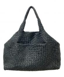 FALORNI ITALIA（ファロルニ イタリア レ ボルセ）の古着「イントレチャートレザートートバッグ」｜ブラック