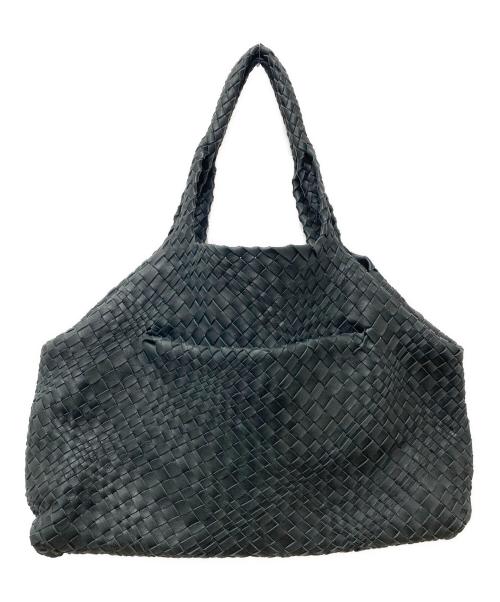 FALORNI ITALIA（ファロルニ イタリア レ ボルセ）FALORNI ITALIA (ファロルニ イタリア レ ボルセ) イントレチャートレザートートバッグ ブラックの古着・服飾アイテム