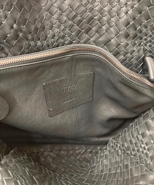 FALORNI ITALIA（ファロルニ イタリア レ ボルセ）FALORNI ITALIA (ファロルニ イタリア レ ボルセ) イントレチャートレザートートバッグ ブラックの古着・服飾アイテム