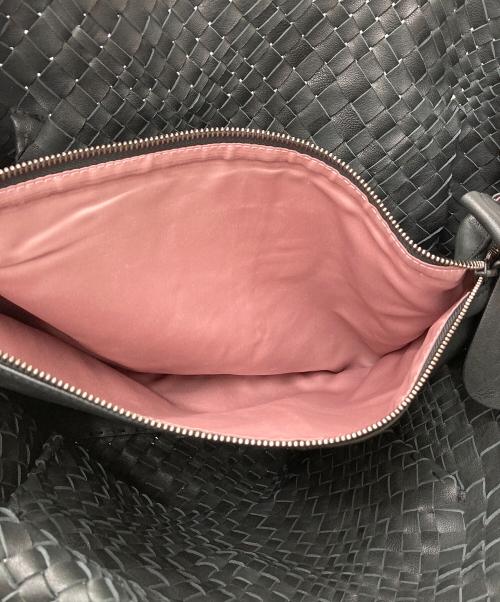 FALORNI ITALIA（ファロルニ イタリア レ ボルセ）FALORNI ITALIA (ファロルニ イタリア レ ボルセ) イントレチャートレザートートバッグ ブラックの古着・服飾アイテム