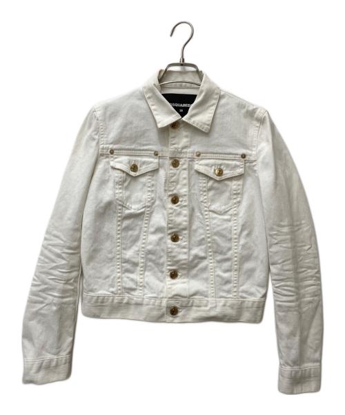 DSQUARED2（ディースクエアード）DSQUARED2 (ディースクエアード) トラッカーデニムジャケット ホワイト サイズ:38の古着・服飾アイテム