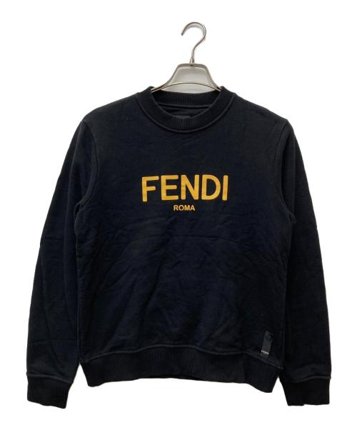 FENDI（フェンディ）FENDI (フェンディ) Logo Print Sweatshirt　FY0178 AE05 ブラック サイズ:Sの古着・服飾アイテム