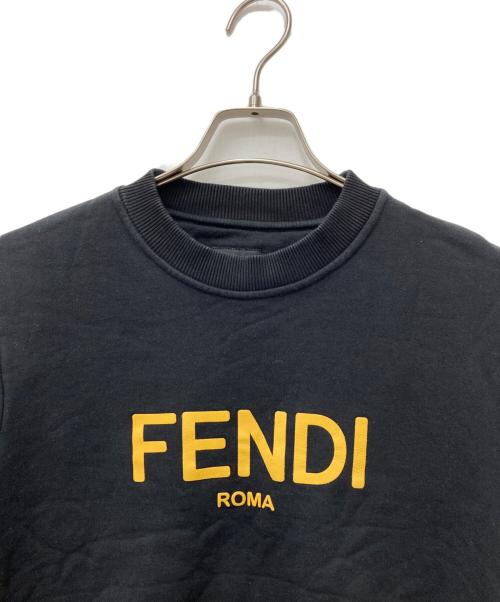 FENDI（フェンディ）FENDI (フェンディ) Logo Print Sweatshirt　FY0178 AE05 ブラック サイズ:Sの古着・服飾アイテム