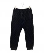 FENDIフェンディ）の古着「FFズッカ柄ベロアスウェットパンツ　FB0461 AFRJ」｜ブラック