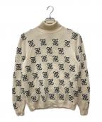 FENDIフェンディ）の古着「ハイネックロゴニット　FZY006 A93J」｜アイボリー