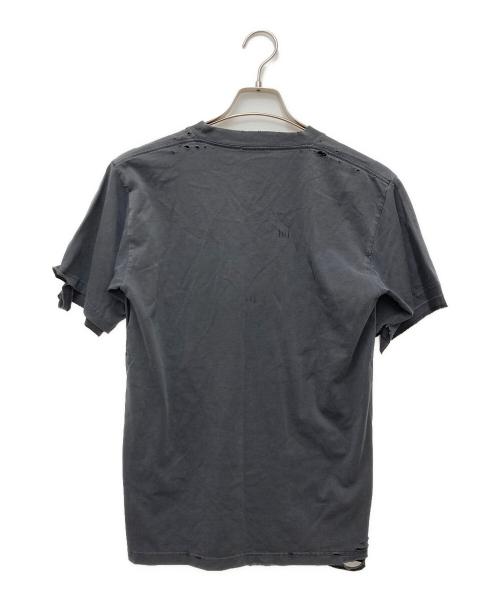 BALENCIAGA（バレンシアガ）BALENCIAGA (バレンシアガ) ダメージ加工マルチロゴTシャツ グレー サイズ:Sの古着・服飾アイテム