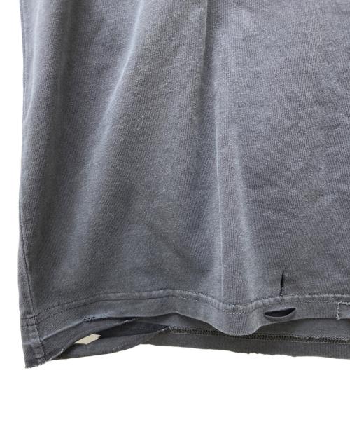 BALENCIAGA（バレンシアガ）BALENCIAGA (バレンシアガ) ダメージ加工マルチロゴTシャツ グレー サイズ:Sの古着・服飾アイテム
