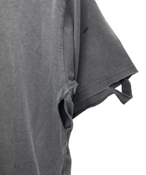 BALENCIAGA（バレンシアガ）BALENCIAGA (バレンシアガ) ダメージ加工マルチロゴTシャツ グレー サイズ:Sの古着・服飾アイテム