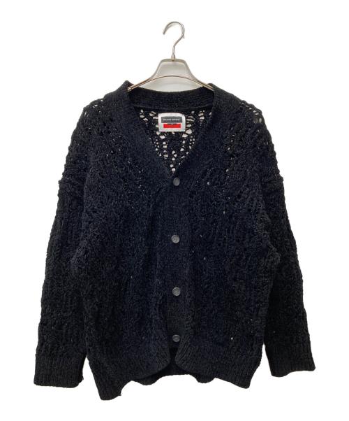 MAISON SPECIAL（メゾンスペシャル）MAISON SPECIAL (メゾンスペシャル) モールヤーンレース編みプライムオーバーVネックニットカーディガン 11222361309 ブラック サイズ:01の古着・服飾アイテム