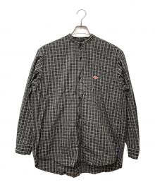 DANTON（ダントン）の古着「BROAD CHECK BAND COLLAR SHIRT　DT-B0003 STC」｜ブラック×グレー
