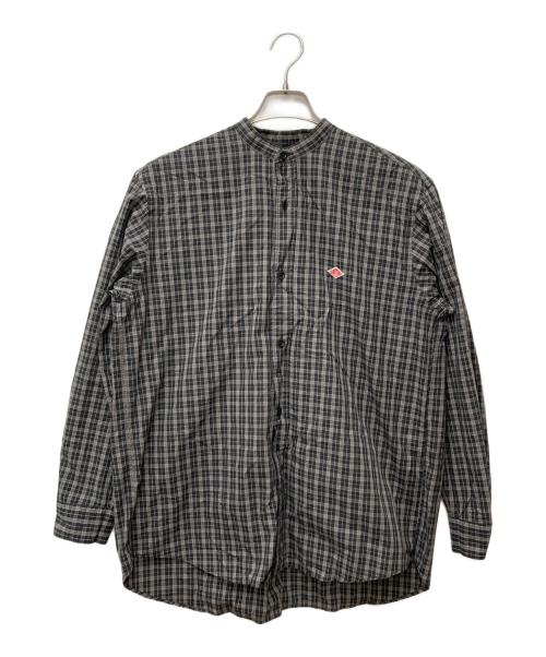 DANTON（ダントン）DANTON (ダントン) BROAD CHECK BAND COLLAR SHIRT　DT-B0003 STC ブラック×グレー サイズ:38の古着・服飾アイテム