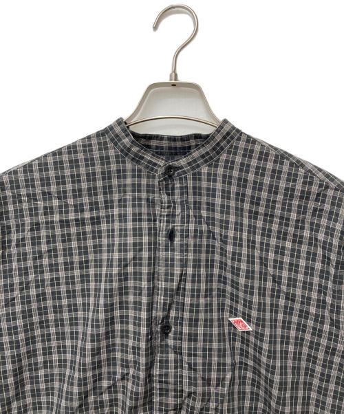 DANTON（ダントン）DANTON (ダントン) BROAD CHECK BAND COLLAR SHIRT　DT-B0003 STC ブラック×グレー サイズ:38の古着・服飾アイテム