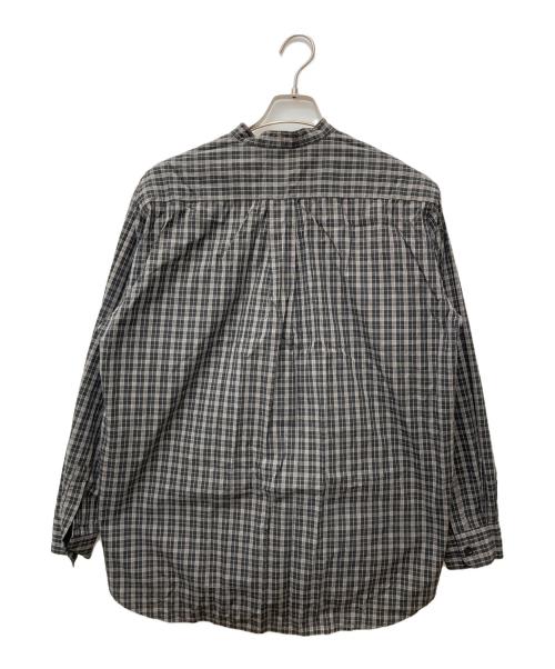 DANTON（ダントン）DANTON (ダントン) BROAD CHECK BAND COLLAR SHIRT　DT-B0003 STC ブラック×グレー サイズ:38の古着・服飾アイテム