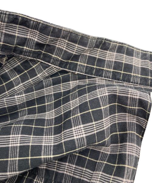DANTON（ダントン）DANTON (ダントン) BROAD CHECK BAND COLLAR SHIRT　DT-B0003 STC ブラック×グレー サイズ:38の古着・服飾アイテム
