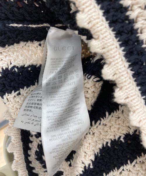 GUCCI（グッチ）GUCCI (グッチ) ニット ベージュ×ネイビー サイズ:XSの古着・服飾アイテム