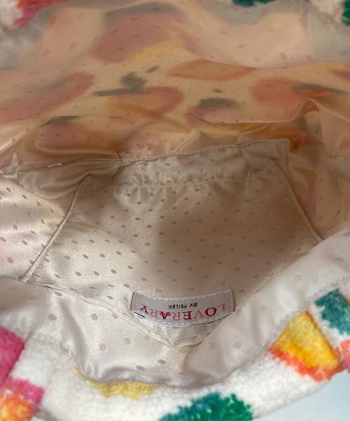 LOVERARY by FEILER（ラブラリー バイ フェイラー）LOVERARY by FEILER (ラブラリー バイ フェイラー) ドットピーチハンドバッグ ホワイト×ピンクの古着・服飾アイテム