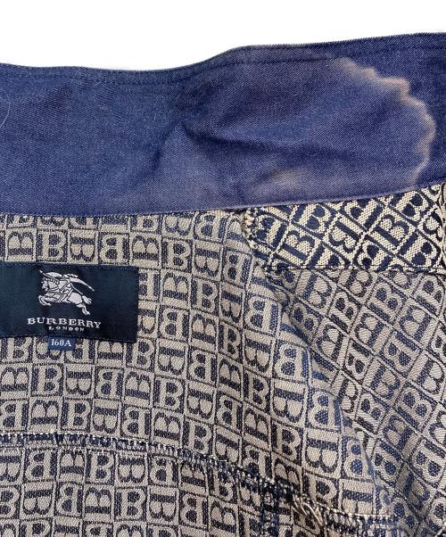 BURBERRY LONDON（バーバリーロンドン）BURBERRY LONDON (バーバリーロンドン) 総柄デニムジャケット　BC209-354 インディゴ サイズ:160Aの古着・服飾アイテム