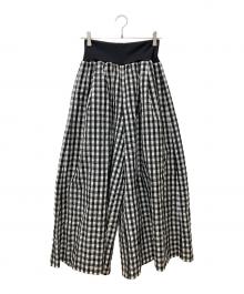 INTIMITE（アンティミテ）の古着「Gingham Check Wide Pants 62420604」｜ホワイト×ブラック