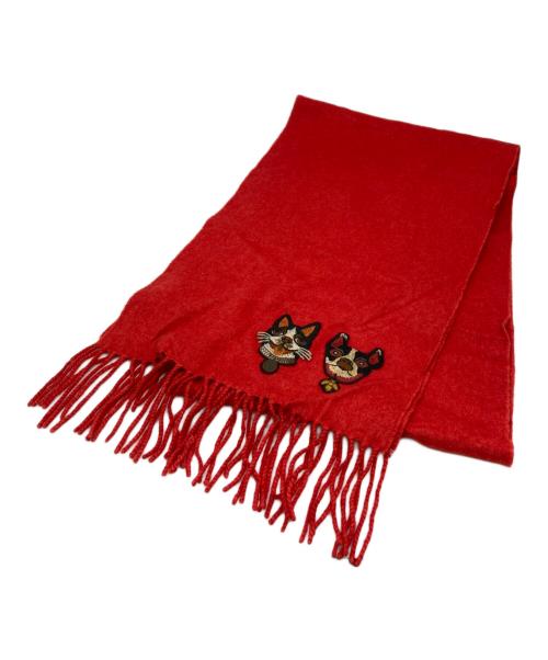 GUCCI（グッチ）GUCCI (グッチ) アニマルモチーフマフラー レッド サイズ:25×186の古着・服飾アイテム