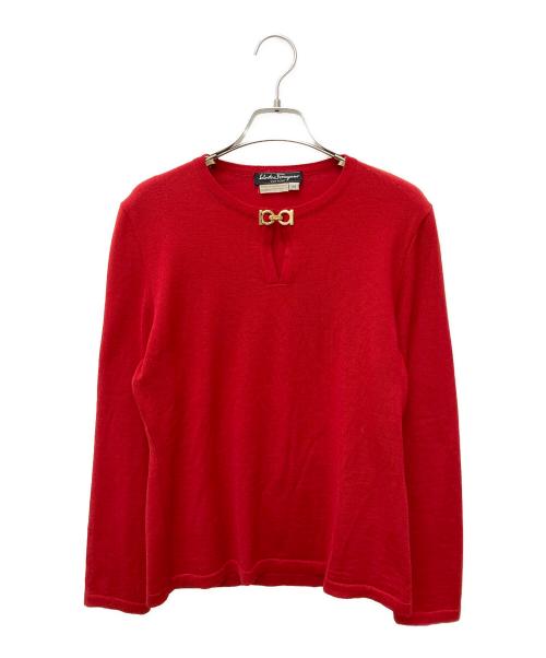 Salvatore Ferragamo（サルヴァトーレ フェラガモ）Salvatore Ferragamo (サルヴァトーレ フェラガモ) ニット レッド サイズ:Mの古着・服飾アイテム
