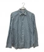 HERMESエルメス）の古着「総柄シャツ」｜ブルー