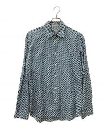 HERMES（エルメス）の古着「総柄シャツ」｜ブルー
