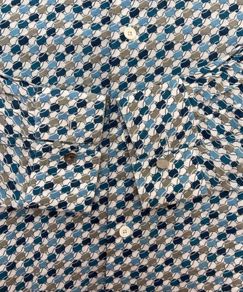 HERMES（エルメス）HERMES (エルメス) 総柄シャツ ブルー サイズ:16の古着・服飾アイテム