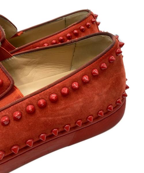 Christian Louboutin（クリスチャン・ルブタン）Christian Louboutin (クリスチャン・ルブタン) スタッズスリッポン レッド サイズ:42の古着・服飾アイテム