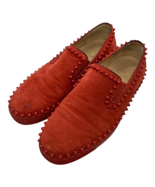 Christian Louboutin（クリスチャン・ルブタン）Christian Louboutin (クリスチャン・ルブタン) スタッズスリッポン レッド サイズ:42の古着・服飾アイテム