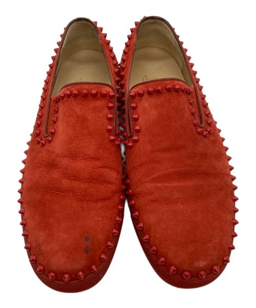 Christian Louboutin（クリスチャン・ルブタン）Christian Louboutin (クリスチャン・ルブタン) スタッズスリッポン レッド サイズ:42の古着・服飾アイテム