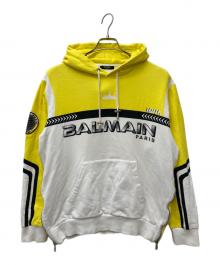 BALMAIN（バルマン）の古着「サイドジップパーカー」｜ホワイト×イエロー