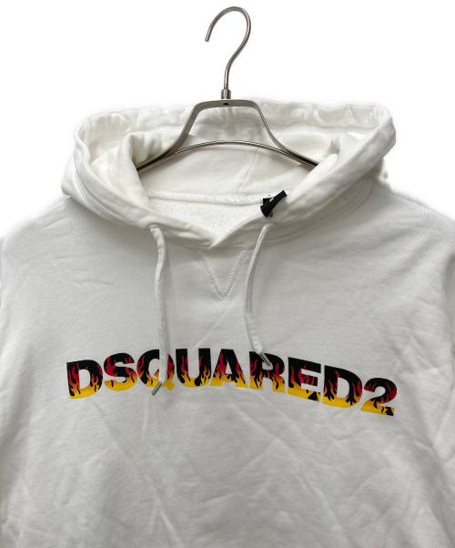 DSQUARED2（ディースクエアード）DSQUARED2 (ディースクエアード) ロゴパーカー ホワイト サイズ:XXLの古着・服飾アイテム