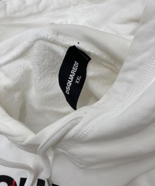 DSQUARED2（ディースクエアード）DSQUARED2 (ディースクエアード) ロゴパーカー ホワイト サイズ:XXLの古着・服飾アイテム