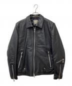 nano&coナノアンドコー）の古着「SHEEP LEATHER ライダースジャケット」｜ブラック
