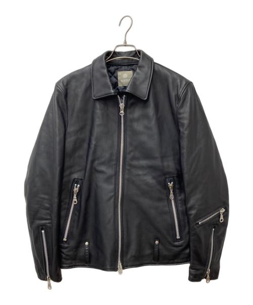 nano&co（ナノアンドコー）nano&co (ナノアンドコー) SHEEP LEATHER ライダースジャケット ブラック サイズ:Lの古着・服飾アイテム