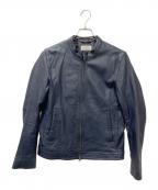 JOURNAL STANDARD relumeジャーナルスタンダード レリューム）の古着「ゴートレザーシングルライダースジャケット」｜ネイビー